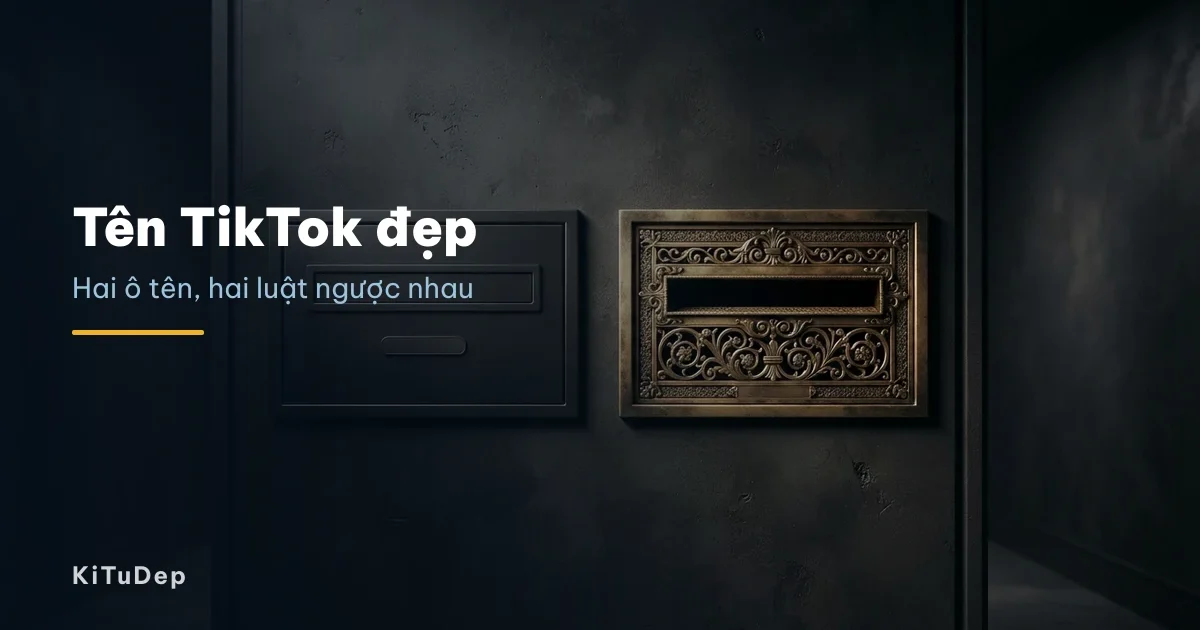 Hai khe hộp thư cạnh nhau, một trơn một chạm trổ, minh hoạ hai ô tên TikTok