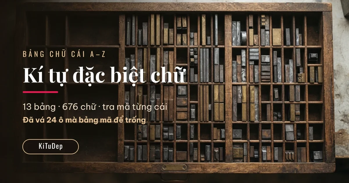 Kí tự đặc biệt chữ — 13 bảng chữ cái A-Z kiểu lạ