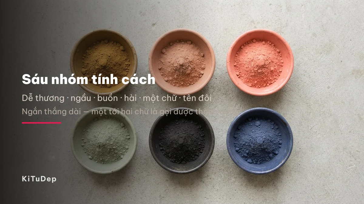 Biệt danh chia theo tính cách: dễ thương, ngầu, buồn, hài