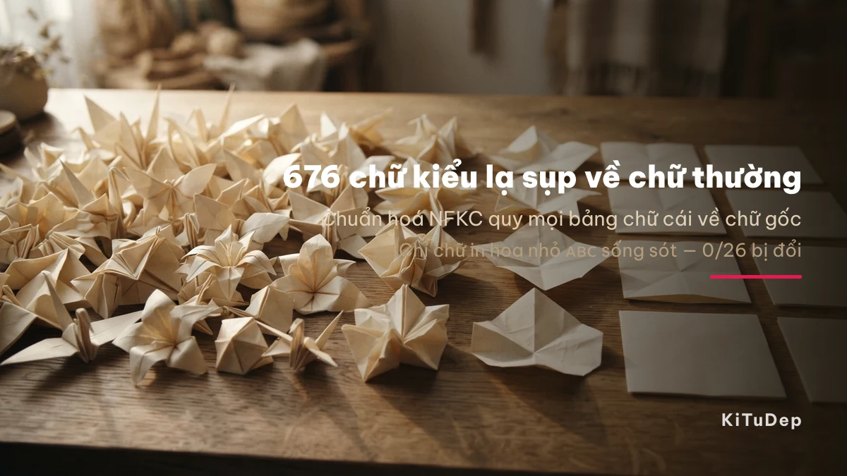 NFKC làm mất kiểu chữ Chuẩn hoá NFKC quy chữ kiểu lạ về chữ thường