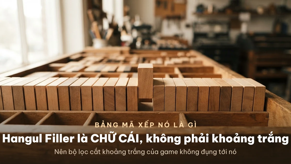 Kí tự khoảng trống Hangul Filler được bảng mã xếp là chữ cái, không phải khoảng trắng