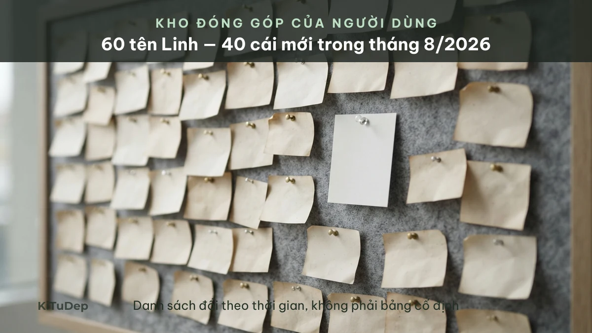 60 nickname Linh do cộng đồng đóng góp, 40 cái mới trong tháng 8/2026