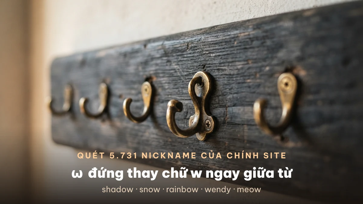 Chữ omega ω được dùng thay cho chữ cái w trong nickname