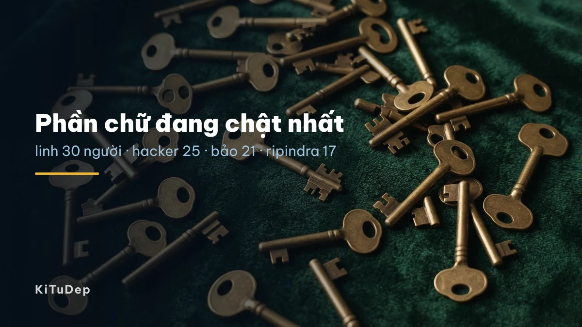 Phần chữ đang chật nhất Những phần chữ bị nhiều người dùng trùng nhau nhất