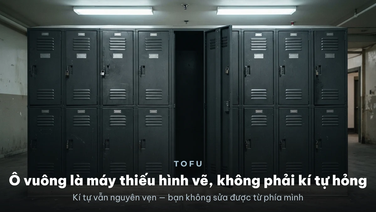 Vì sao kí tự ra ô vuông Ô vuông tofu là do máy thiếu hình vẽ cho kí tự, không phải kí tự bị hỏng