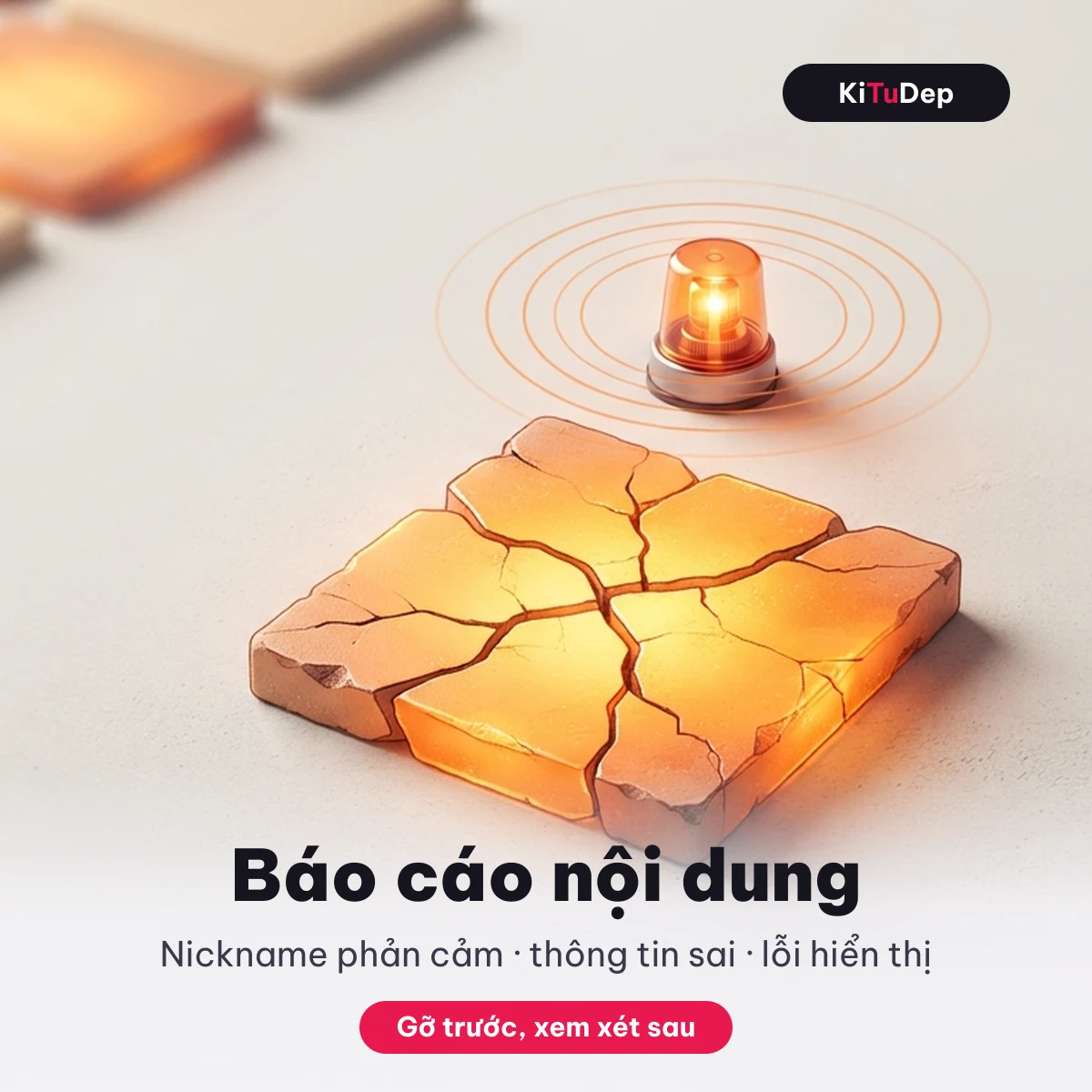 Báo cáo nội dung KiTuDep: nickname phản cảm, thông tin sai, lỗi hiển thị — gỡ trước, xem xét sau