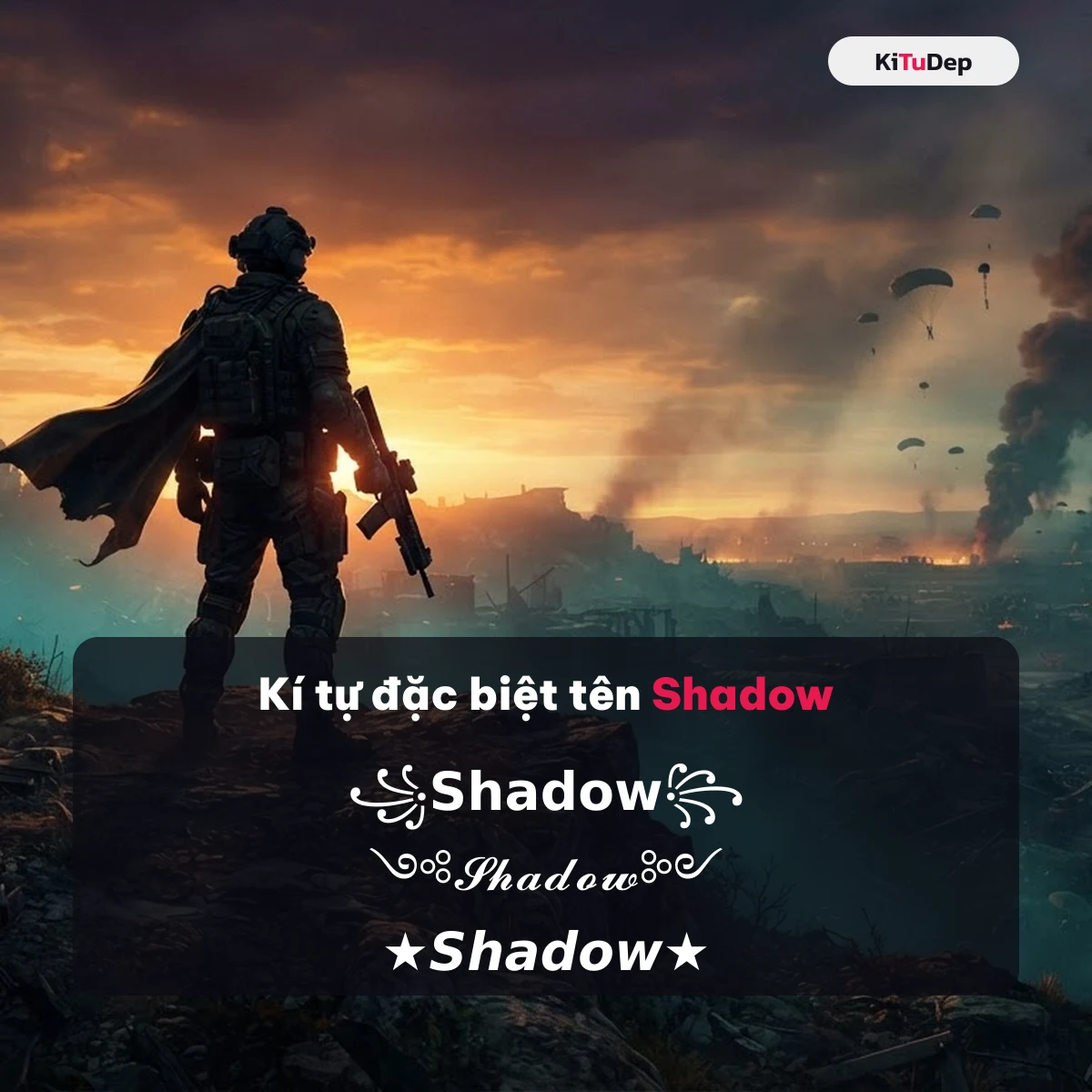 Kí tự đặc biệt tên Shadow: ꧁𝗦𝗵𝗮𝗱𝗼𝘄꧂, ༺𝓢𝓱𝓪𝓭𝓸𝔀༻, ★𝙎𝙝𝙖𝙙𝙤𝙬★