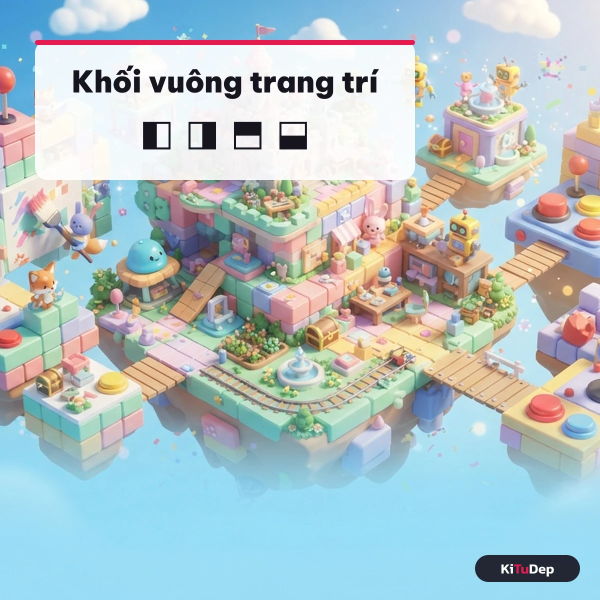Kí tự khối vuông trang trí bảng hiệu Mini World