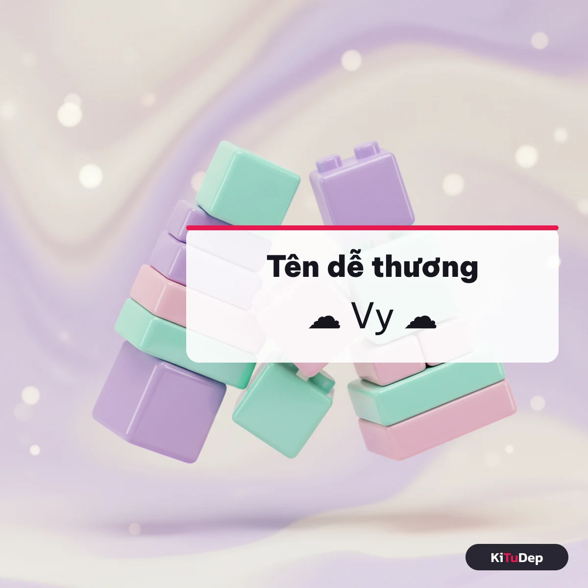 Tên Mini World dễ thương với kí tự mây và hoa