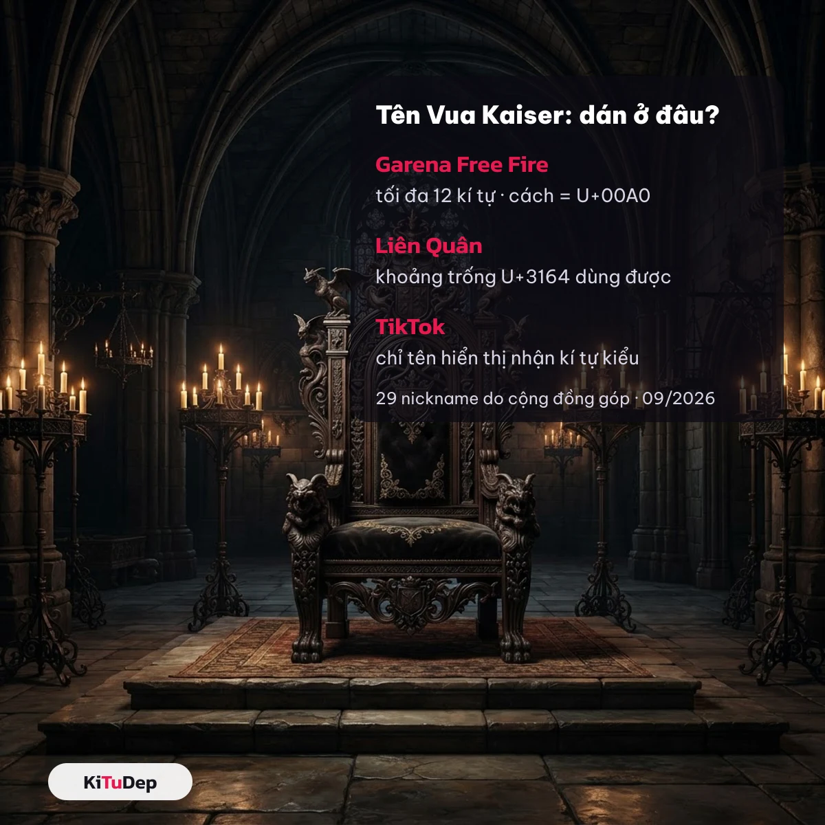 Tên Vua Kaiser dán vào Garena Free Fire, Liên Quân và tên hiển thị TikTok